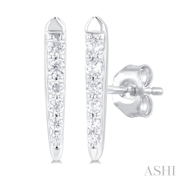 Vertical Bar Graduated Petite Diamond Fashion Earrings