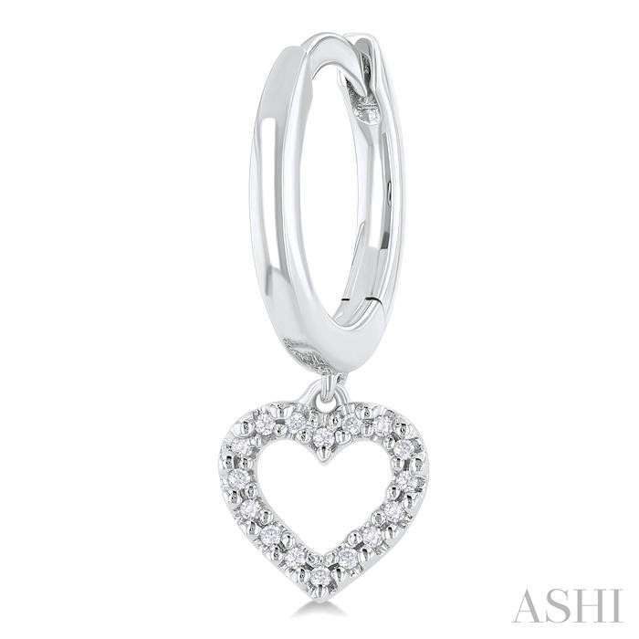 Heart Shape Petite Diamond Fashion Huggie Earrings