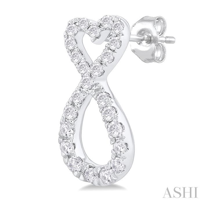 HEART SHAPE INFINITY DIAMOND FASHION EARRINGS