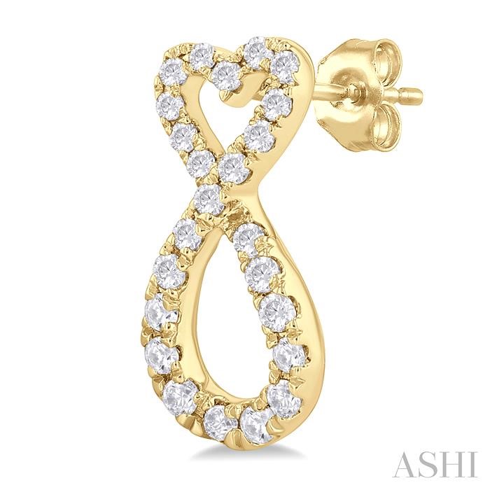 HEART SHAPE INFINITY DIAMOND FASHION EARRINGS