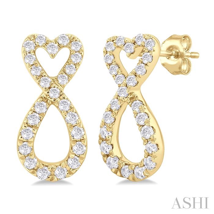 HEART SHAPE INFINITY DIAMOND FASHION EARRINGS