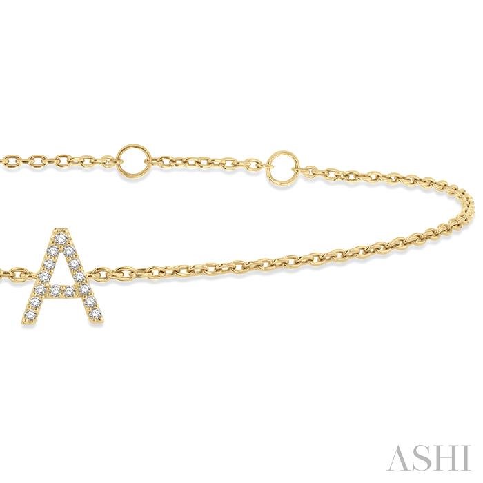 Block 'A' Initial Diamond Chain Bracelet