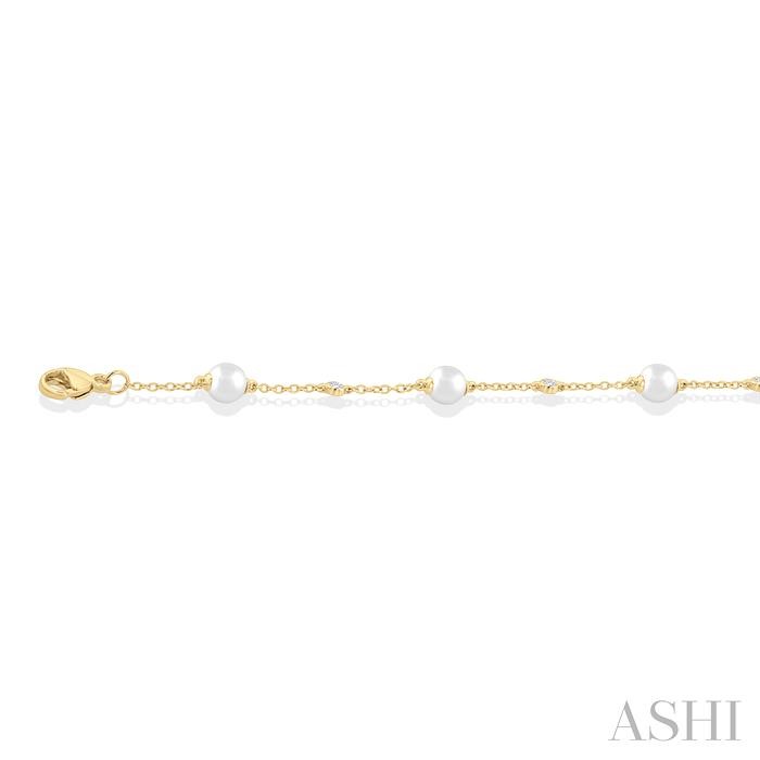 PEARL & DIAMOND STATION CHAIN BRACELET