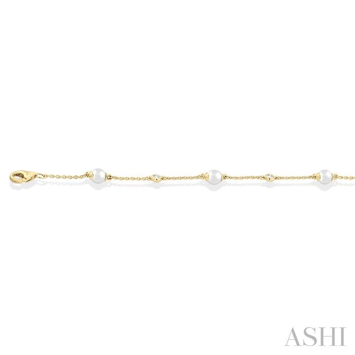 PEARL & DIAMOND STATION CHAIN BRACELET