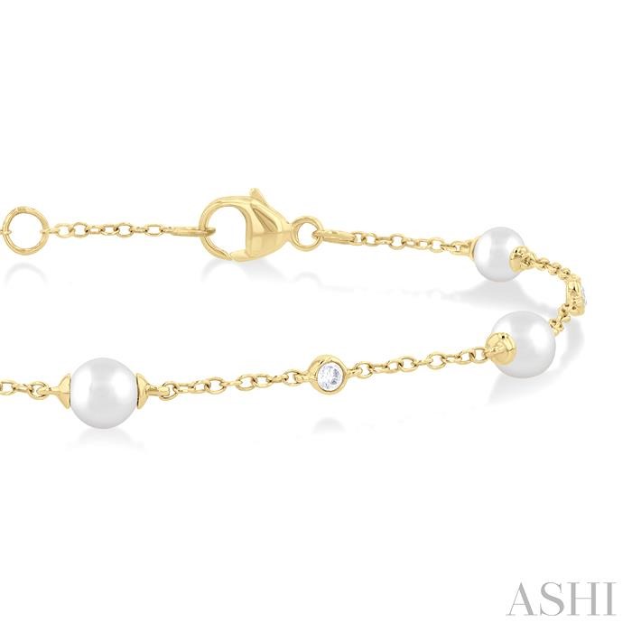 PEARL & DIAMOND STATION CHAIN BRACELET