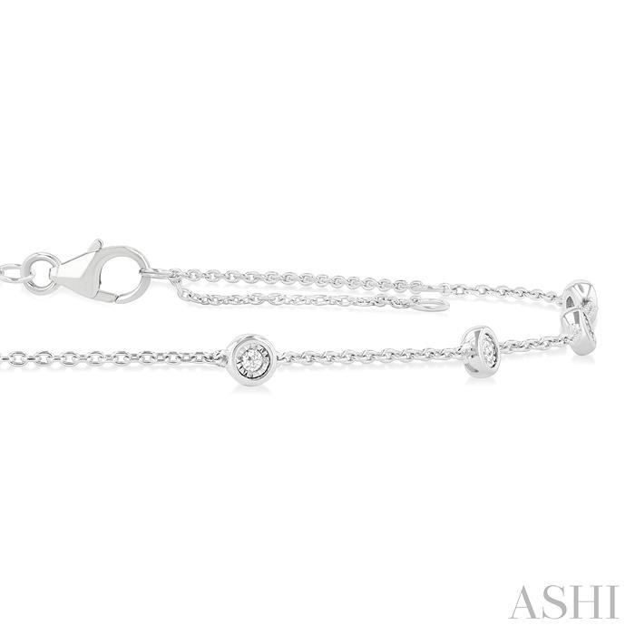 Bezel Set Diamond Station Chain Anklet