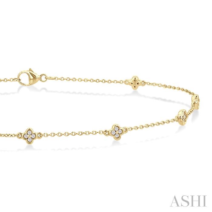 CLOVER DIAMOND STATION CHAIN ANKLET