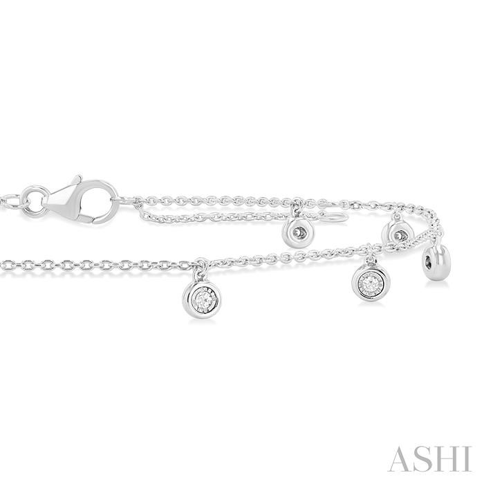 Bezel Set Diamond Station Chain Anklet