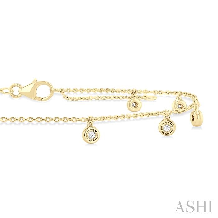 Bezel Set Diamond Station Chain Anklet