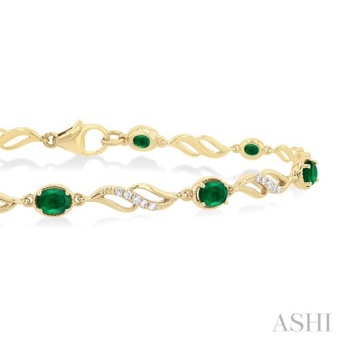 OVAL SHAPE GEMSTONE & DIAMOND BRACELET