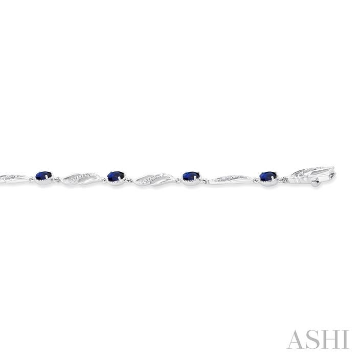 OVAL SHAPE GEMSTONE & DIAMOND BRACELET