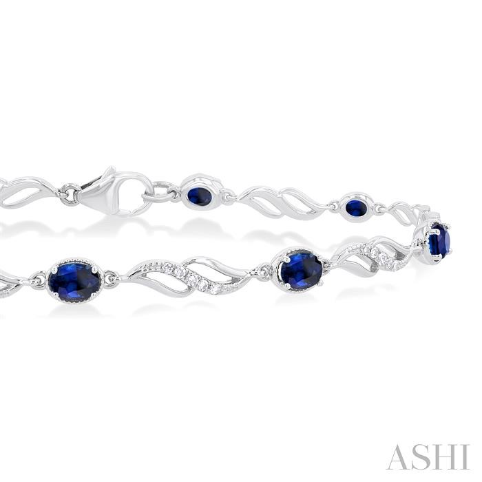 OVAL SHAPE GEMSTONE & DIAMOND BRACELET