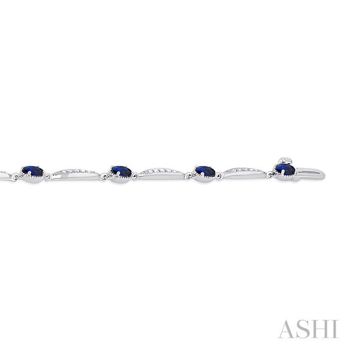 OVAL SHAPE GEMSTONE & DIAMOND BRACELET