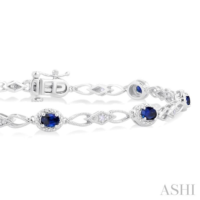 OVAL SHAPE GEMSTONE & DIAMOND FASHION BRACELET