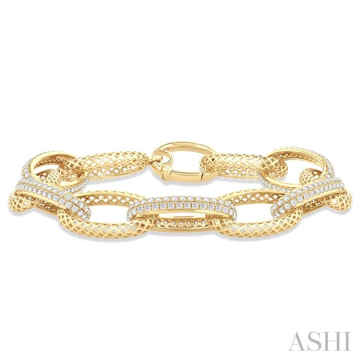 BOLD OPEN LINK DIAMOND FASHION BRACELET