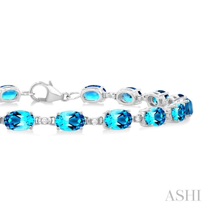 Oval Shape Gemstone & Diamond Bracelet