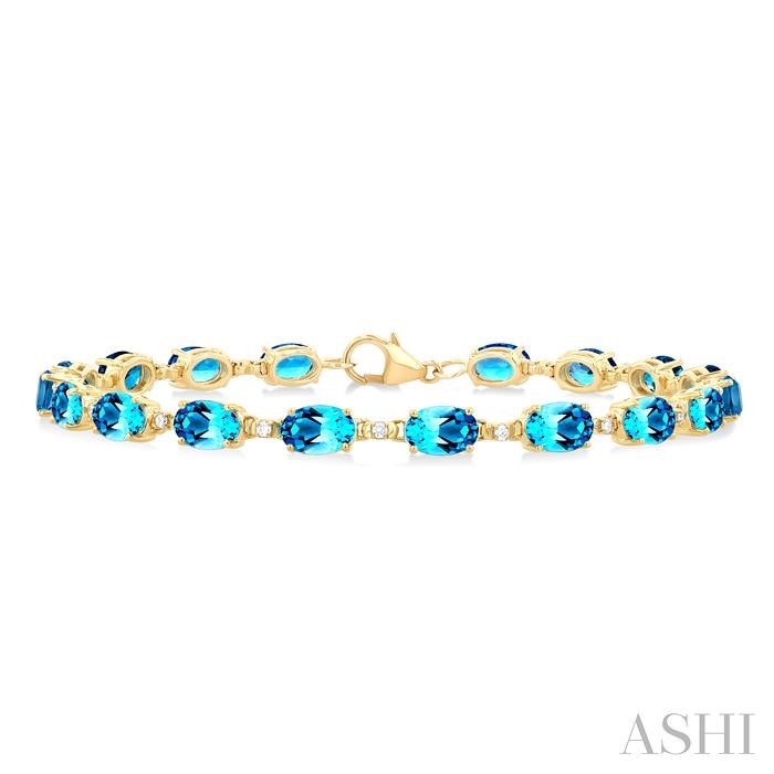 Oval Shape Gemstone & Diamond Bracelet