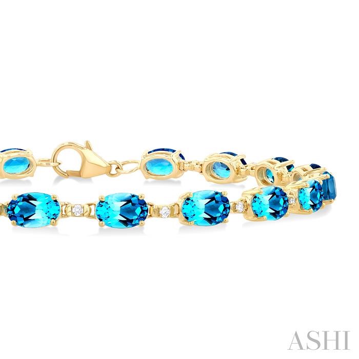 Oval Shape Gemstone & Diamond Bracelet