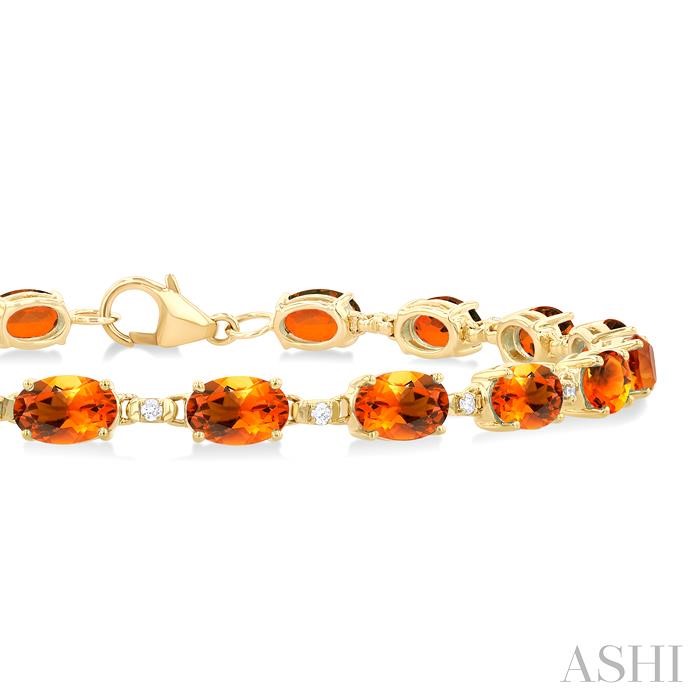 Oval Shape Gemstone & Diamond Bracelet