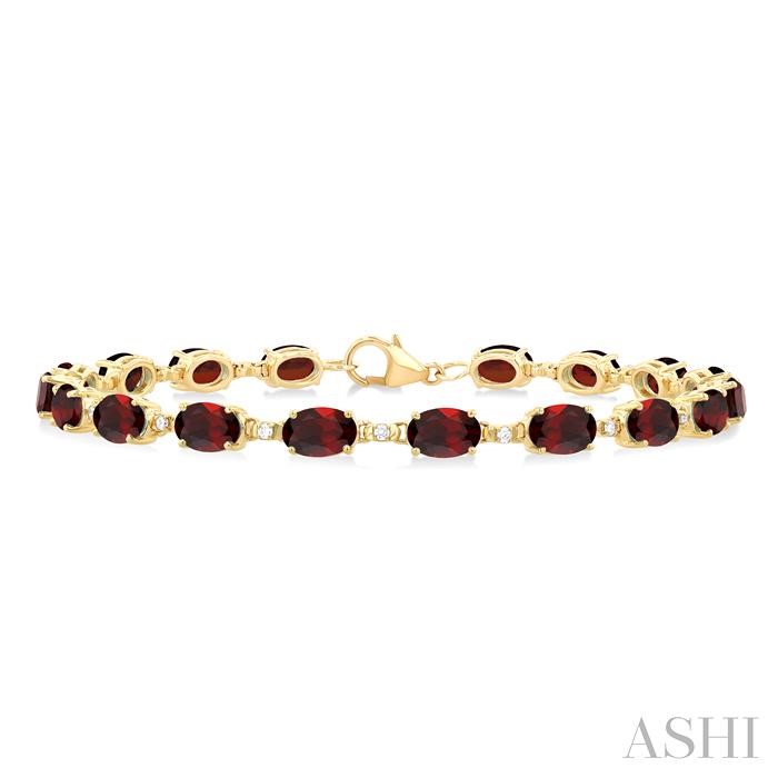 Oval Shape Gemstone & Diamond Bracelet