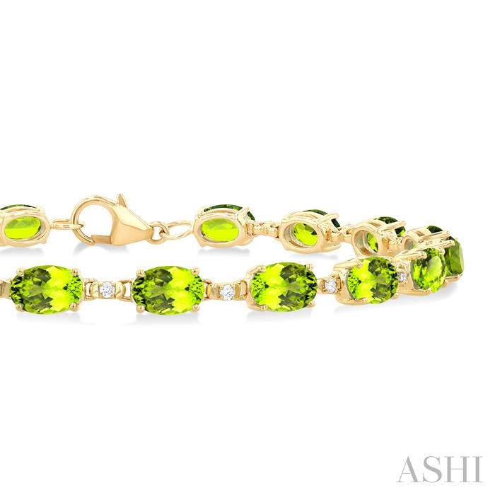 Oval Shape Gemstone & Diamond Bracelet