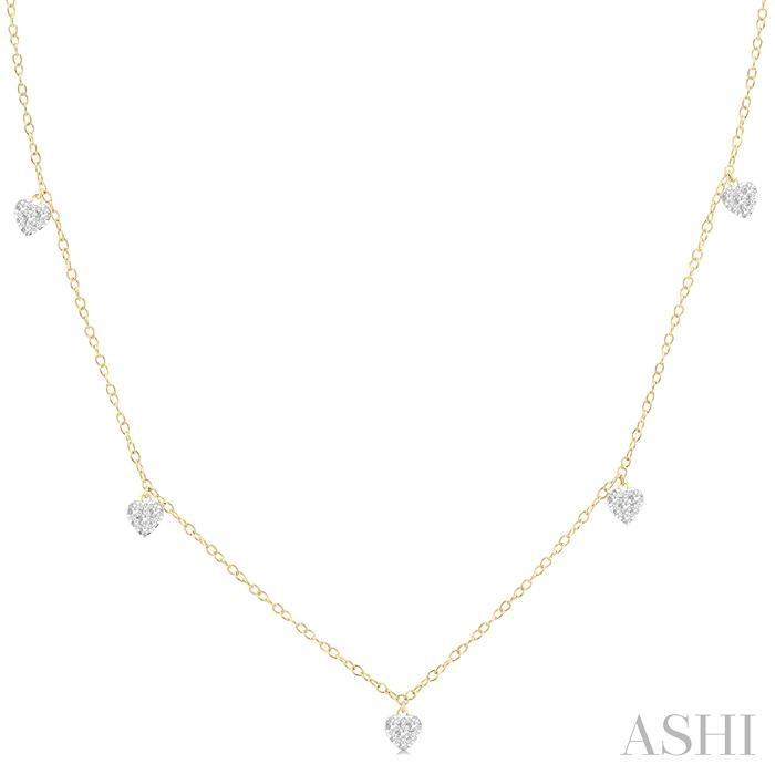 HEART SHAPE LOVEBRIGHT DIAMOND STATION NECKLACE