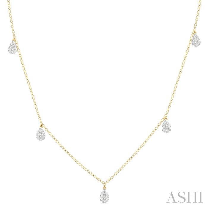 PEAR SHAPE LOVEBRIGHT DIAMOND STATION NECKLACE