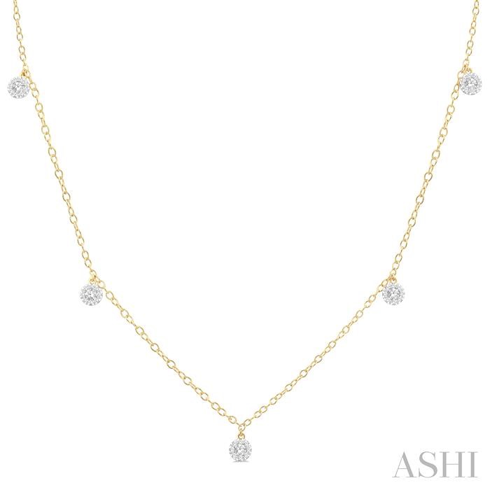 ROUND SHAPE LOVEBRIGHT DIAMOND STATION NECKLACE