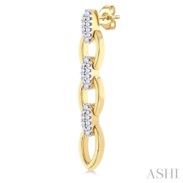 OPEN LINK DIAMOND FASHION HOOP EARRINGS