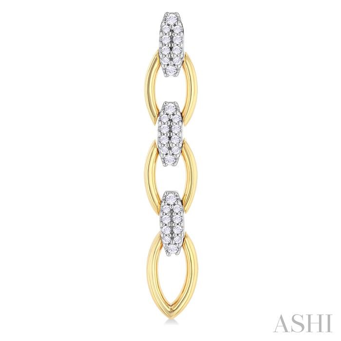 OPEN LINK DIAMOND FASHION HOOP EARRINGS