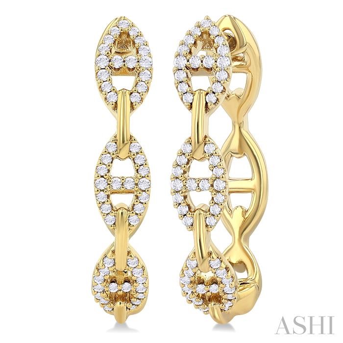 OPEN LINK DIAMOND FASHION LONG EARRINGS