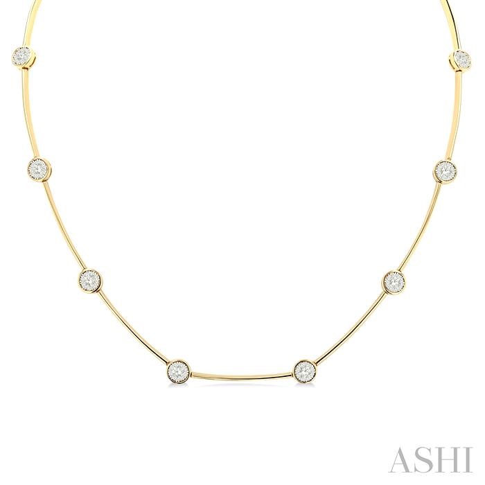 ROUND SHAPE BAR LINK LOVEBRIGHT DIAMOND NECKLACE