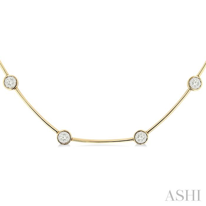 ROUND SHAPE BAR LINK LOVEBRIGHT DIAMOND NECKLACE