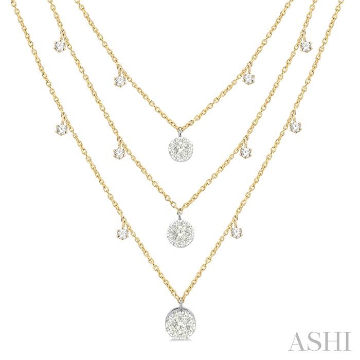 ROUND SHAPE LOVEBRIGHT DIAMOND LAYERED NECKLACE