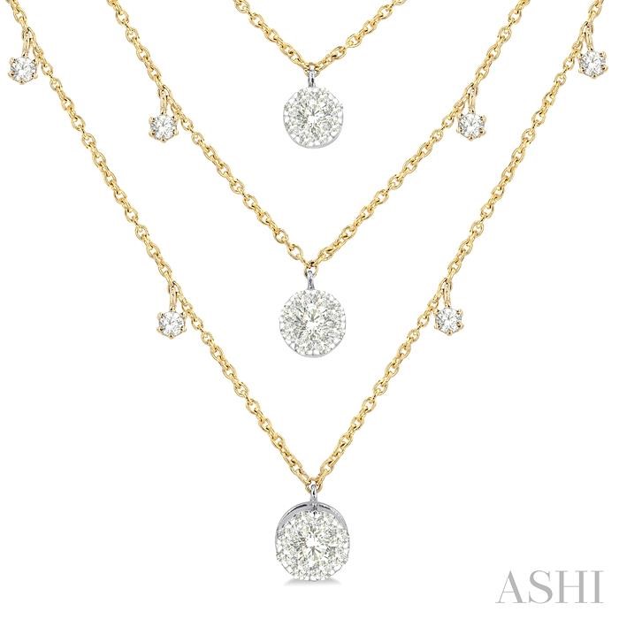 ROUND SHAPE LOVEBRIGHT DIAMOND LAYERED NECKLACE