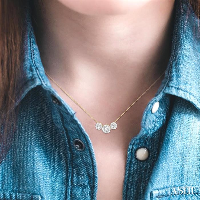 Round Shape Past Present & Future Lovebright Essential Diamond Necklace